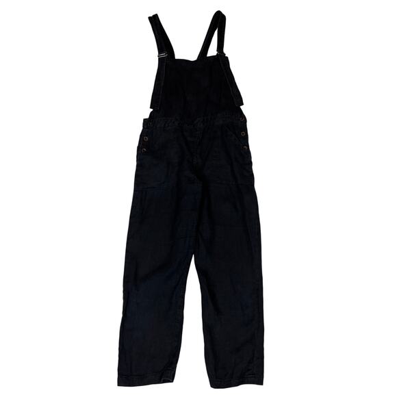 Lily Ashwell Black Linen Overalls Women's Small Indie Lagenlook - Picture 1 of 8